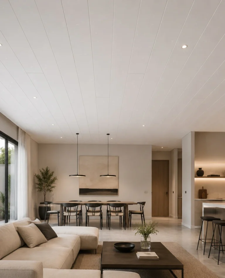 Cielorraso PVC de 290 x 25cm. Espesor 8mm. Blanco