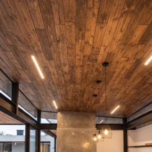 Cielorraso likeWOOD-Apto Exterior Fibra de Vidrio. Teka