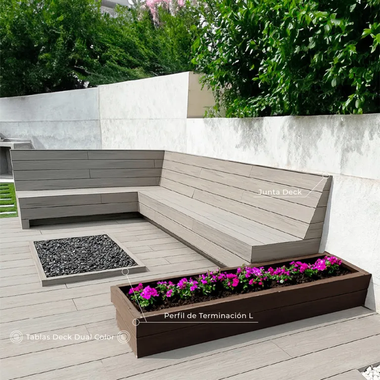 Deck Dualcolor. Co-Extruido. Tabla de 220cm. Antique-Ipe