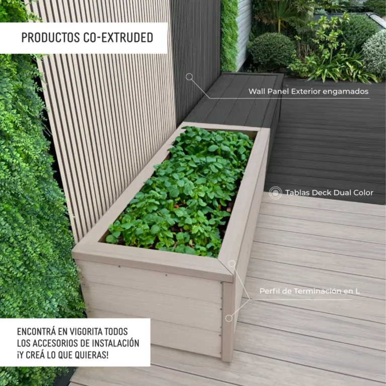 Deck Dualcolor. Co-Extruido. Tabla de 220cm. White-Silver
